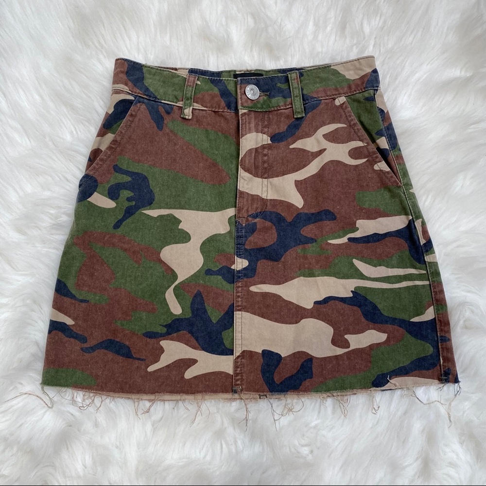 BDG Camo Denim Skirt
